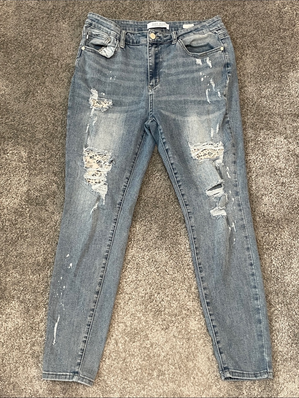 VGC Judy Blue Distressed Skinny Jeans - Light Wash - Size 15/32